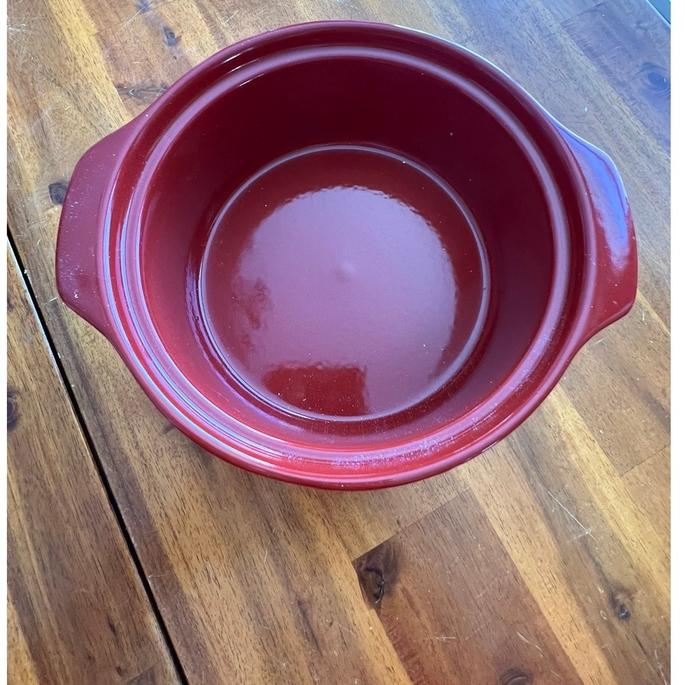 Handcrafted in Portugal Ceramic Dutch Oven Casserole Dish Red Very Good 9.5in - Picture 3 of 9